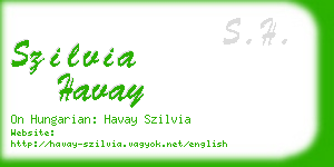 szilvia havay business card